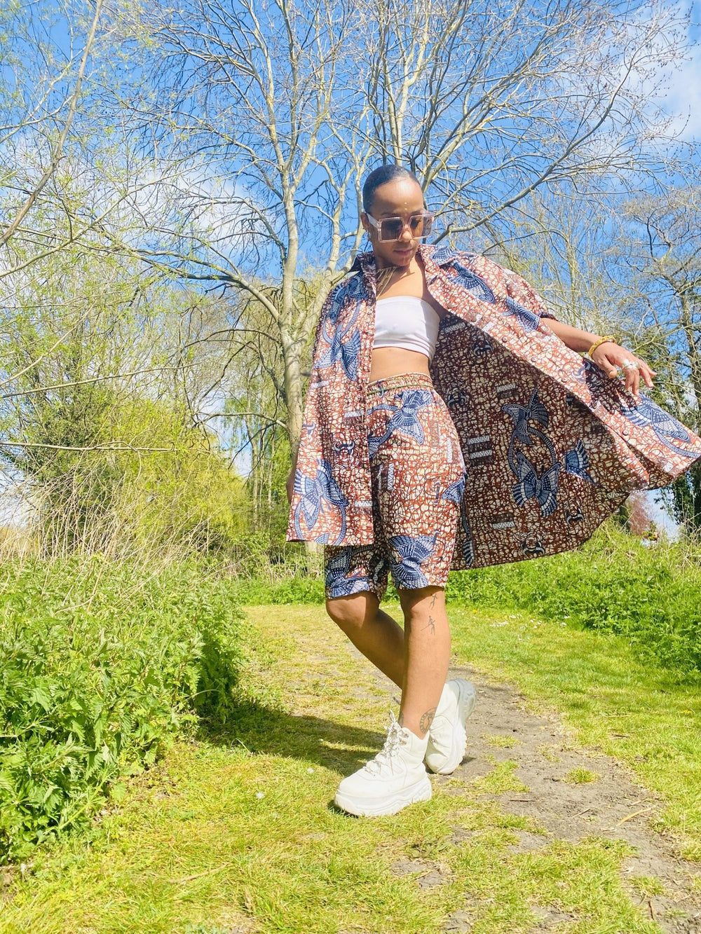 Chestnut Veikau Oversized Shirt n Shorts Co-ord - One Wear Freedom #product_tags#