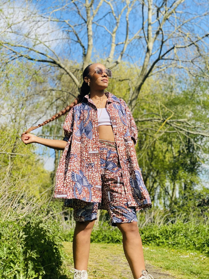 Chestnut Veikau Oversized Shirt n Shorts Co-ord - One Wear Freedom 