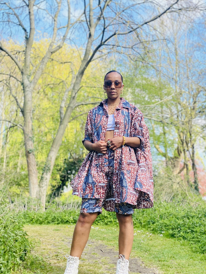 Chestnut Veikau Oversized Shirt n Shorts Co-ord - One Wear Freedom 