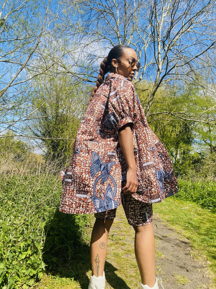 Chestnut Veikau Oversized Shirt n Shorts Co-ord - One Wear Freedom 
