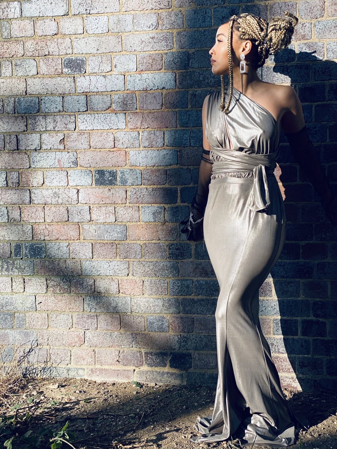 Chrome Multi-Tie Evening Gown - One Wear Freedom #product_tags#