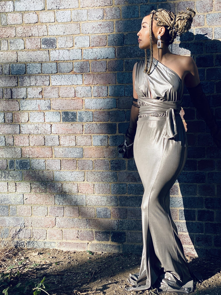 Chrome Multi-Tie Evening Gown - One Wear Freedom 