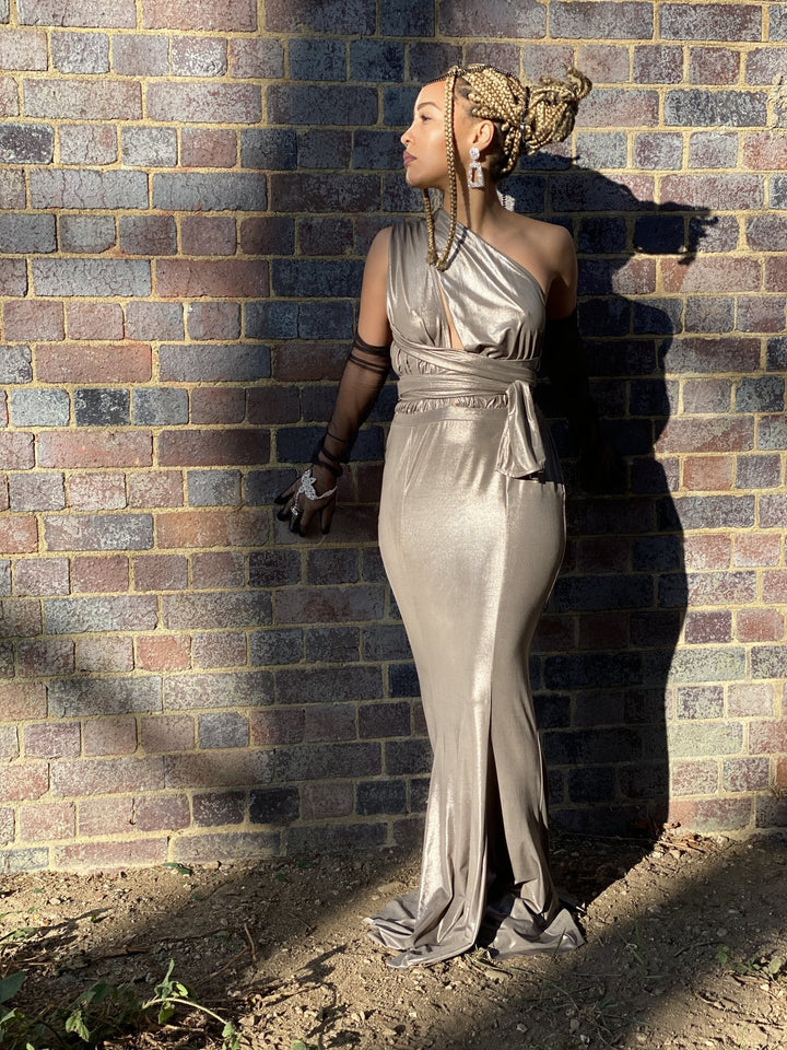 Chrome Multi-Tie Evening Gown - One Wear Freedom 
