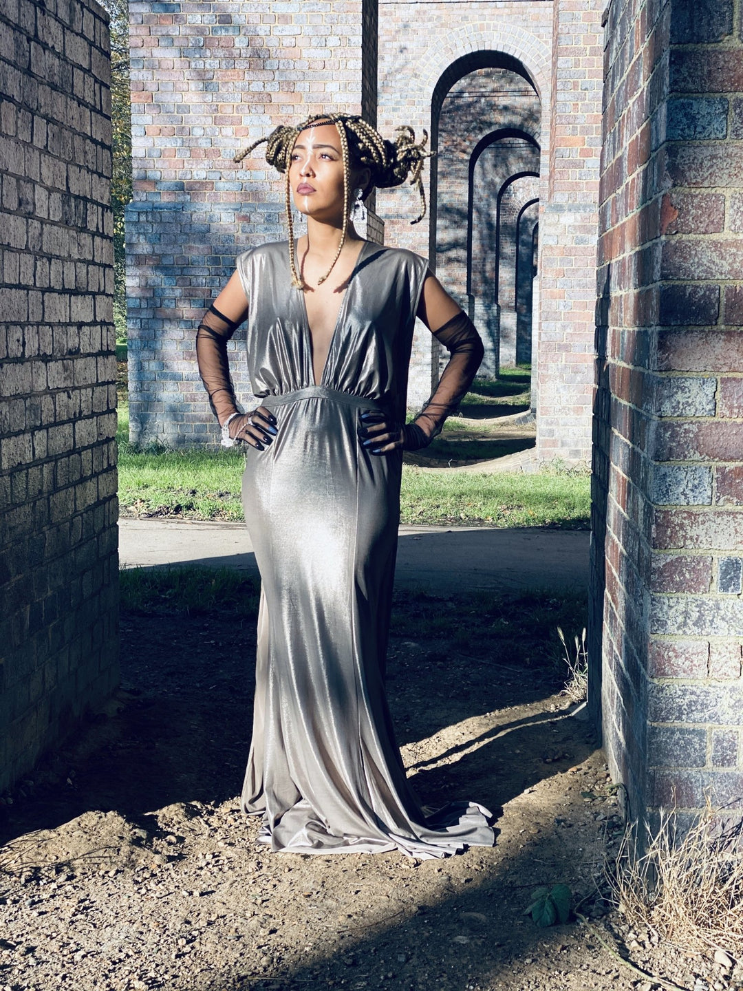 Chrome Multi-Tie Evening Gown - One Wear Freedom 