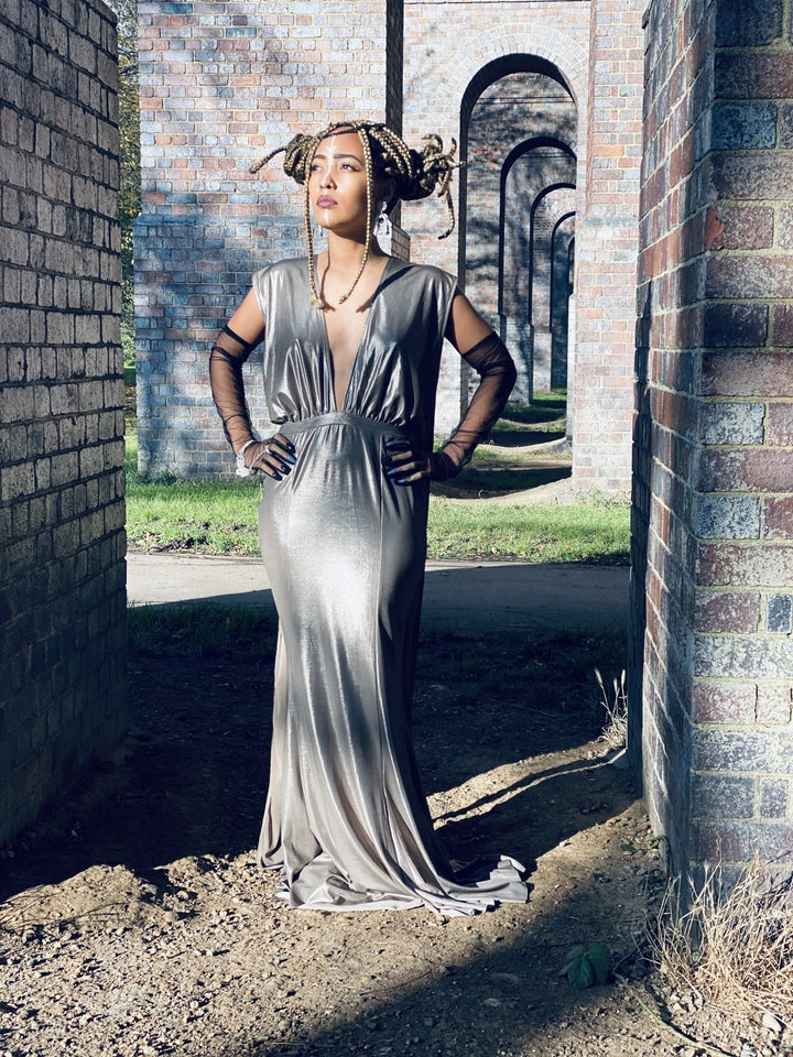 Chrome Multi-Tie Evening Gown - One Wear Freedom 