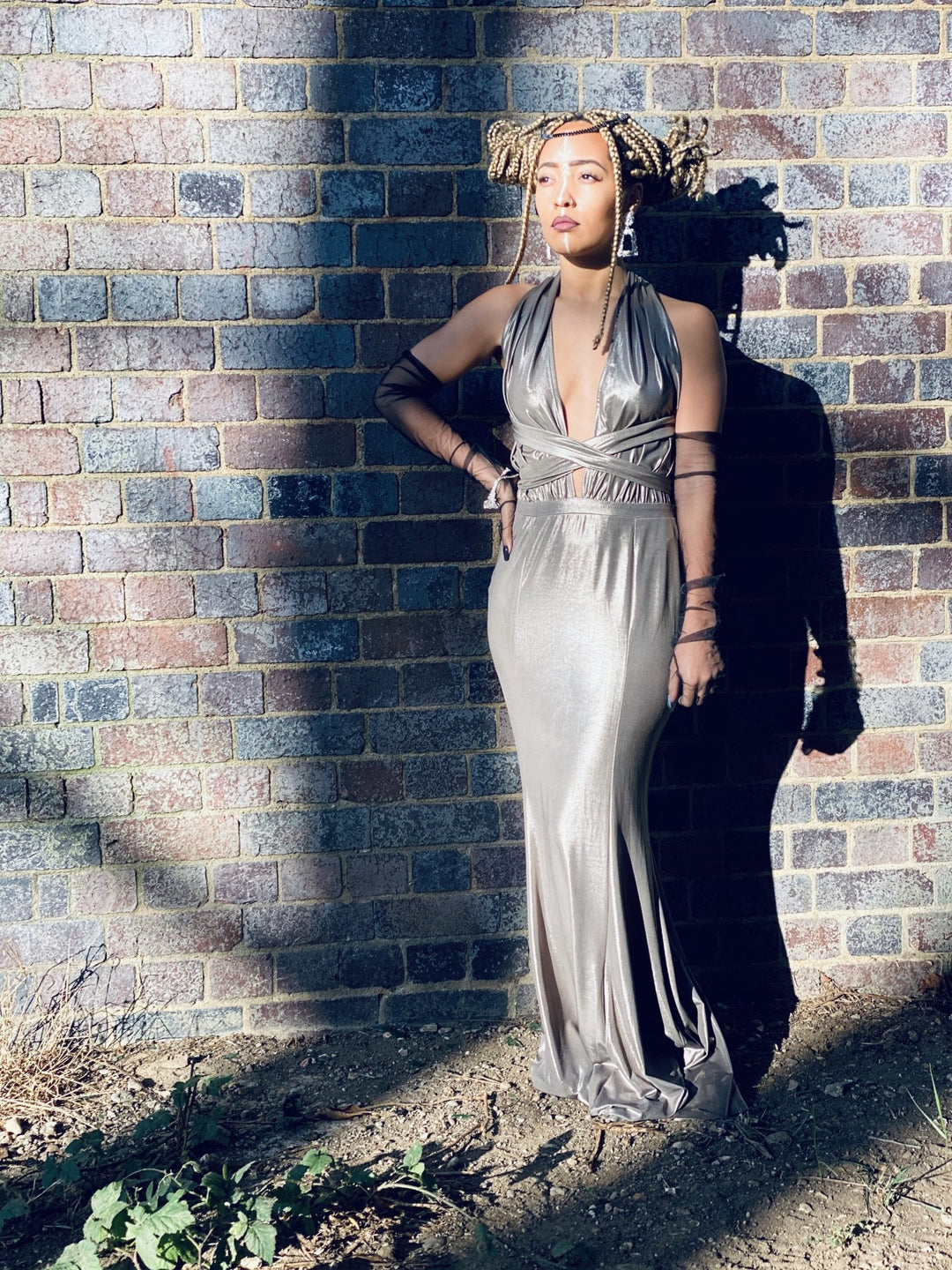 Chrome Multi-Tie Evening Gown - One Wear Freedom 