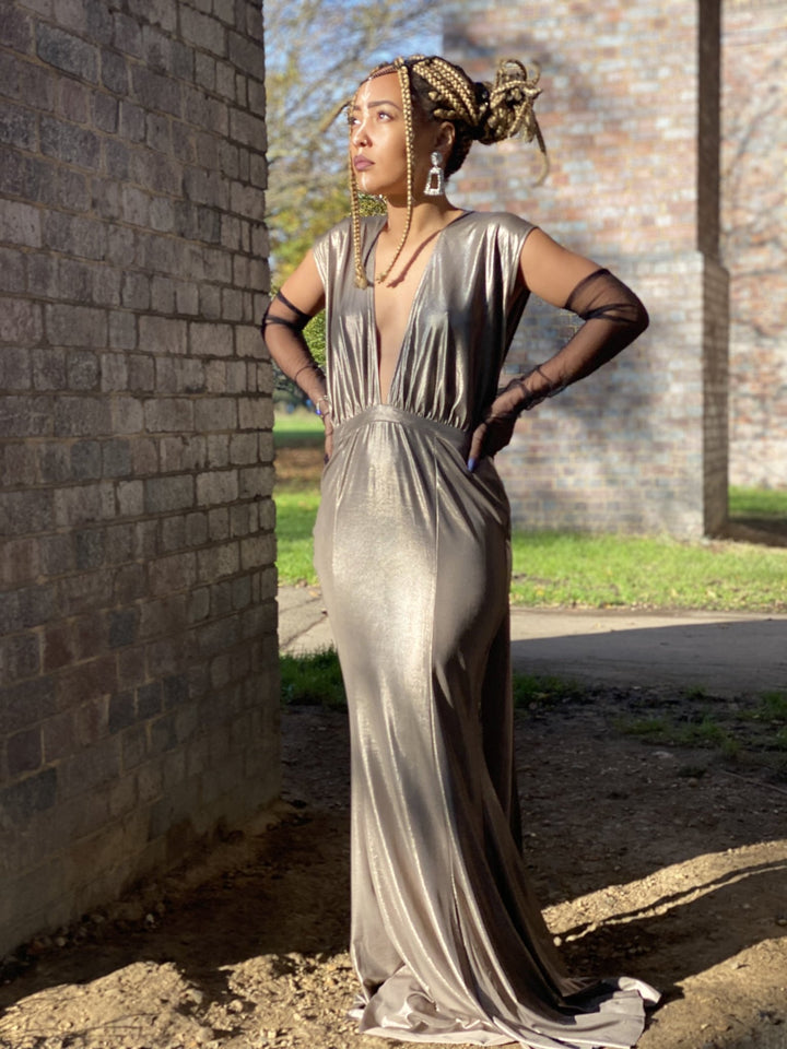 Chrome Multi-Tie Evening Gown - One Wear Freedom 