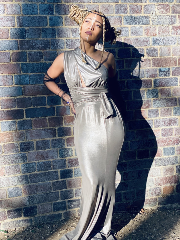 Chrome Multi-Tie Evening Gown - One Wear Freedom 