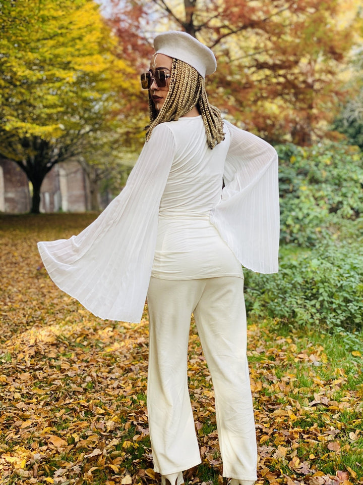 Creamy Angel Wings + Jersey Trouser Co-ord - One Wear Freedom 