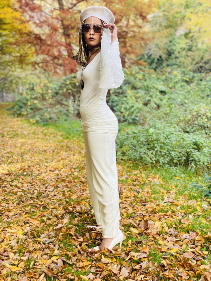 Creamy Angel Wings + Jersey Trouser Co-ord - One Wear Freedom 