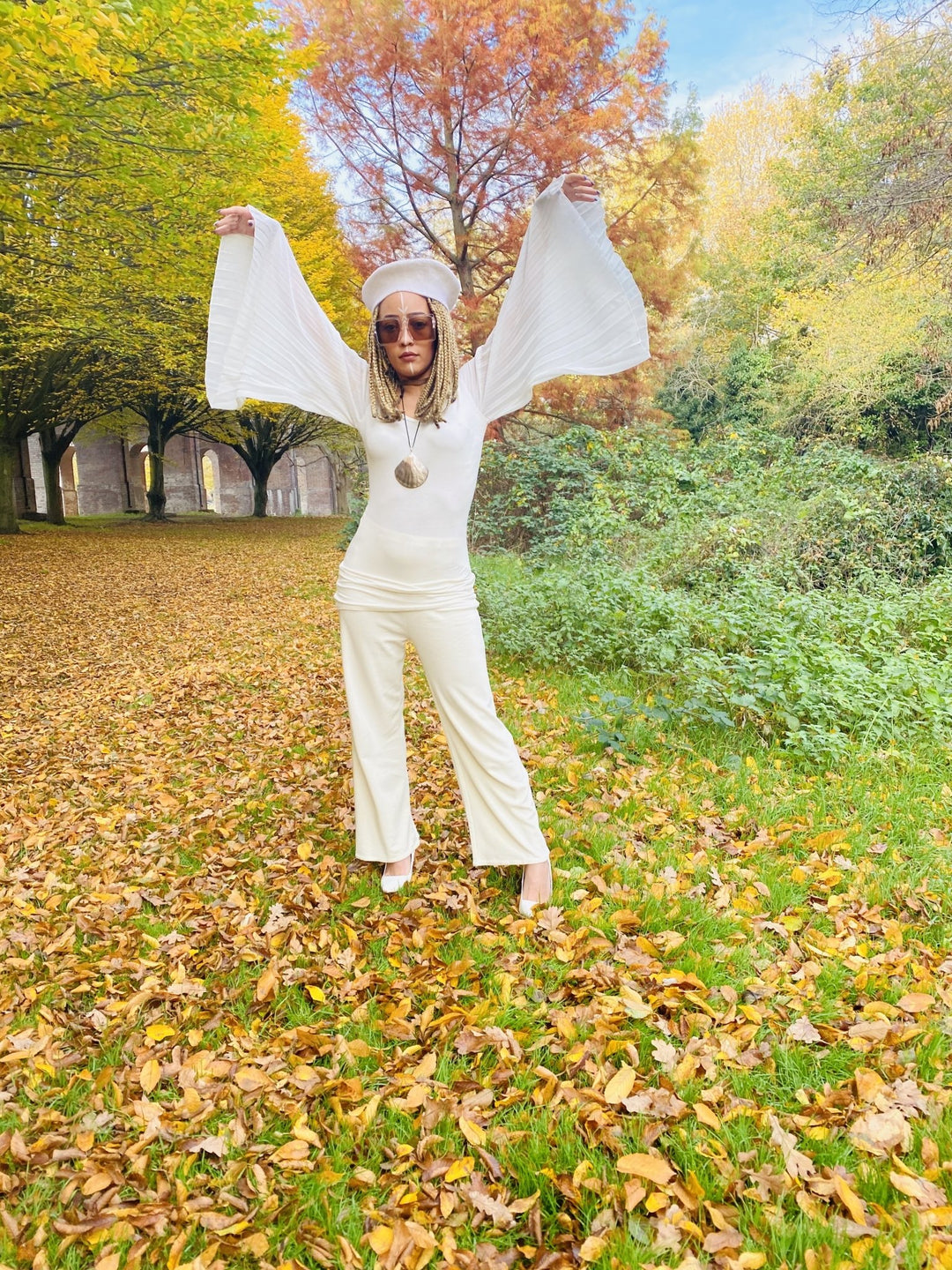 Creamy Angel Wings + Jersey Trouser Co-ord - One Wear Freedom 
