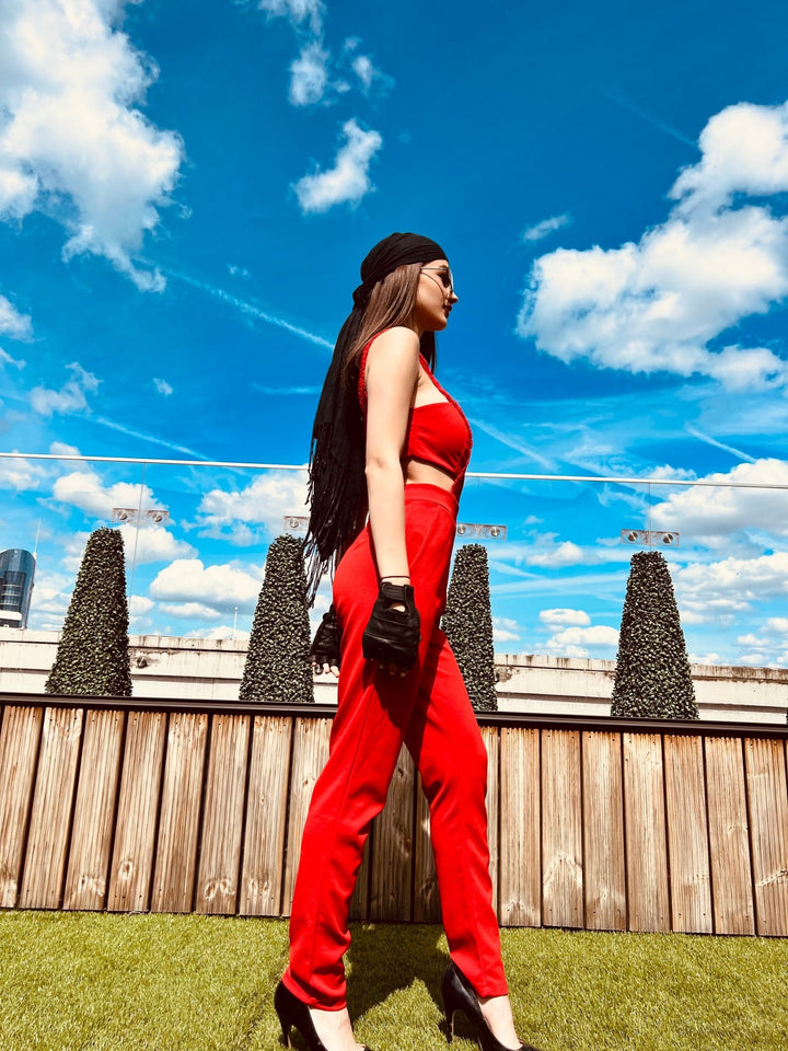 Crimson Lace Link Jumpsuit - One Wear Freedom 