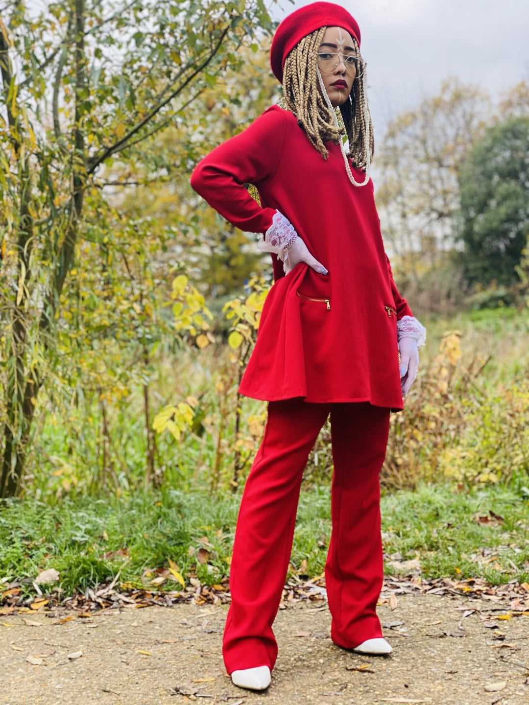 Crimson Longline Jumper + Straight Trouser Co-ord - One Wear Freedom 