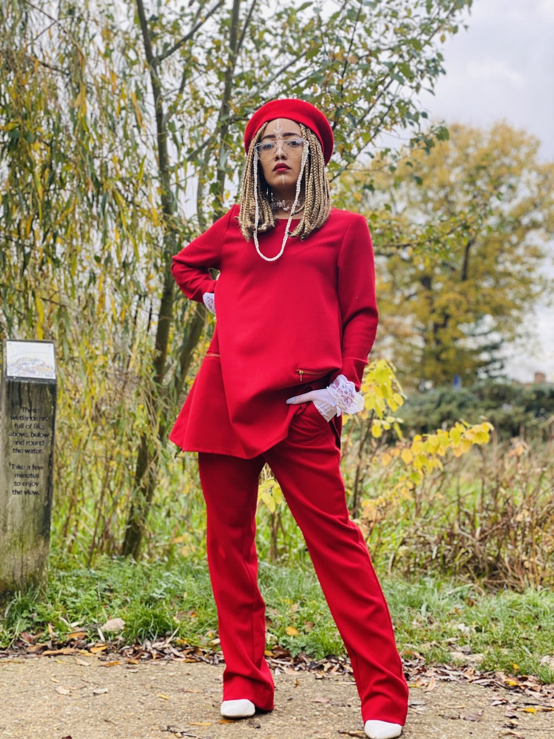 Crimson Longline Jumper + Straight Trouser Co-ord - One Wear Freedom 