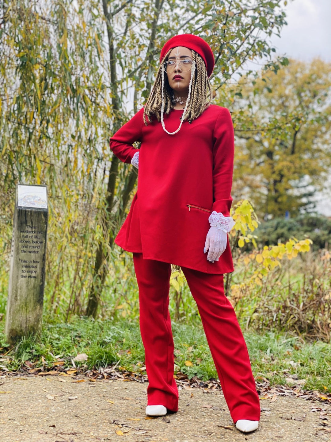 Crimson Longline Jumper + Straight Trouser Co-ord - One Wear Freedom 