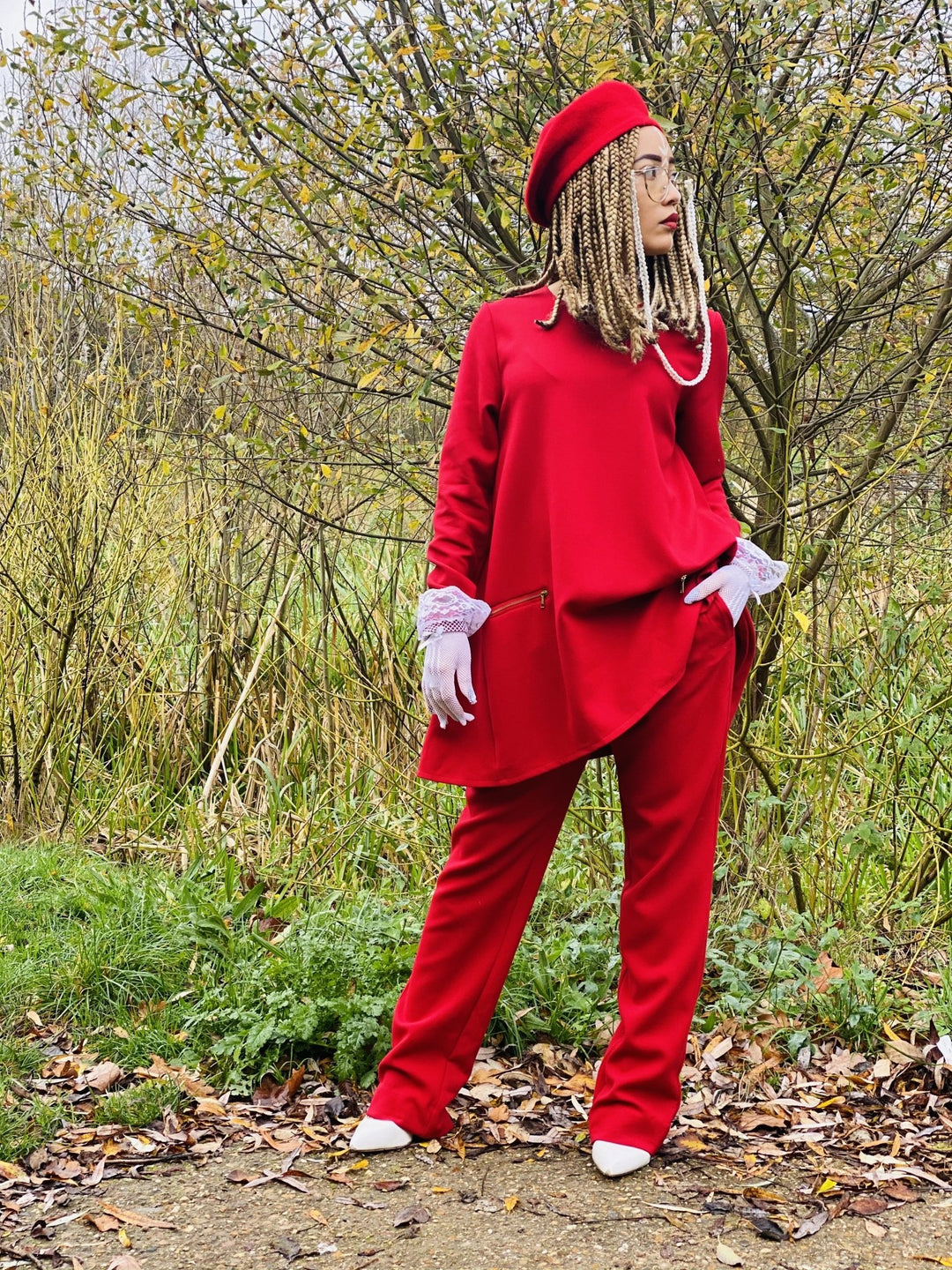Crimson Longline Jumper + Straight Trouser Co-ord - One Wear Freedom 