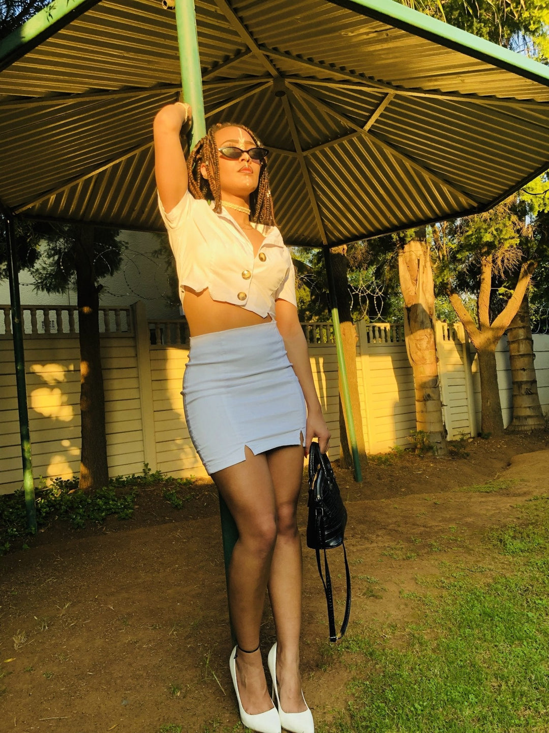 Daphne Crop Shirt + Mini Skirt Co-ord - One Wear Freedom 