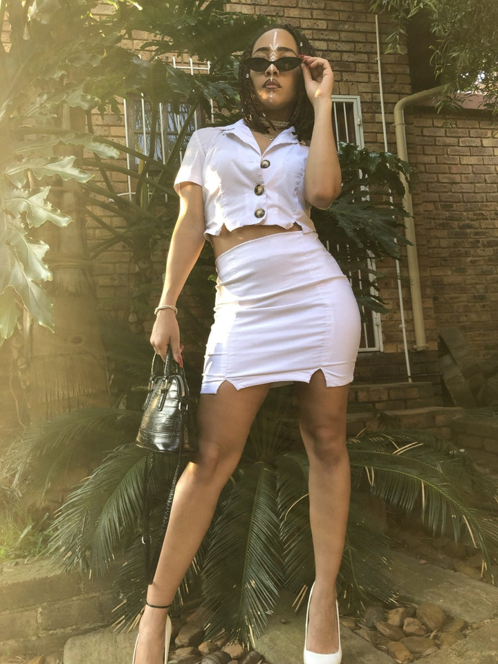 Daphne Crop Shirt + Mini Skirt Co-ord - One Wear Freedom 