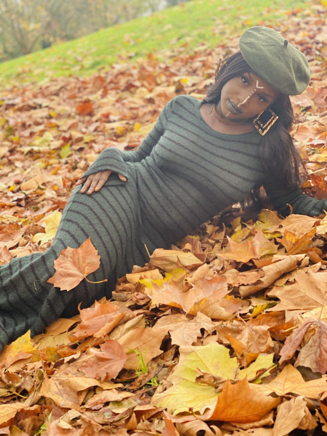 Dark Skies Stripe Mohair Maxi Dress - One Wear Freedom 