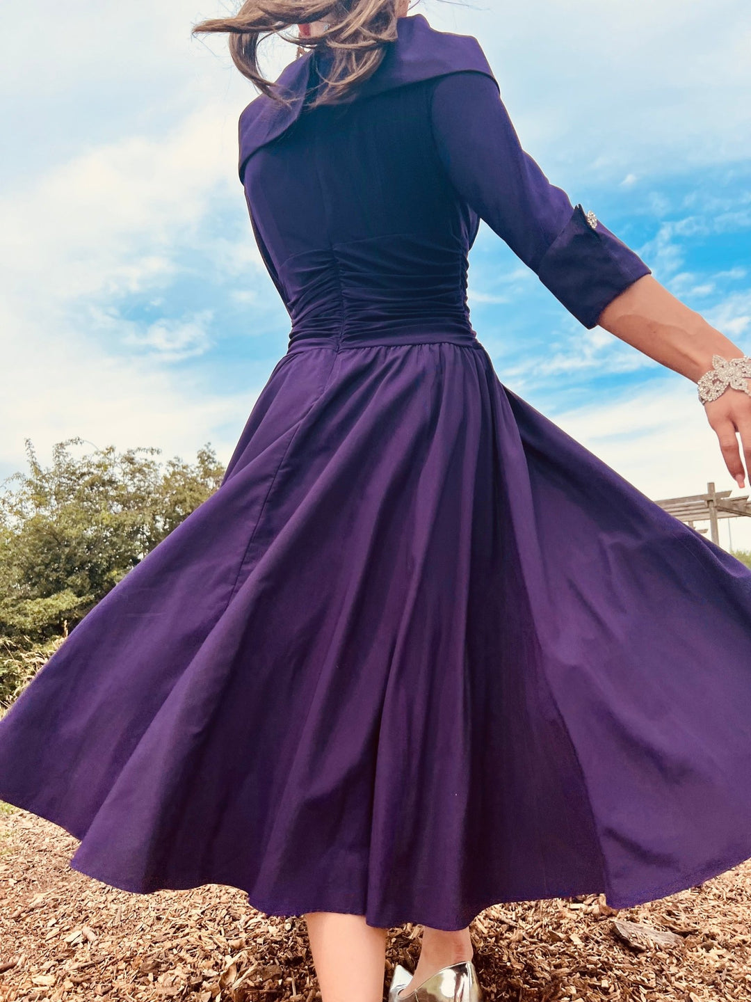 Eminence + Crystal Off-Shoulder Dress - One Wear Freedom 