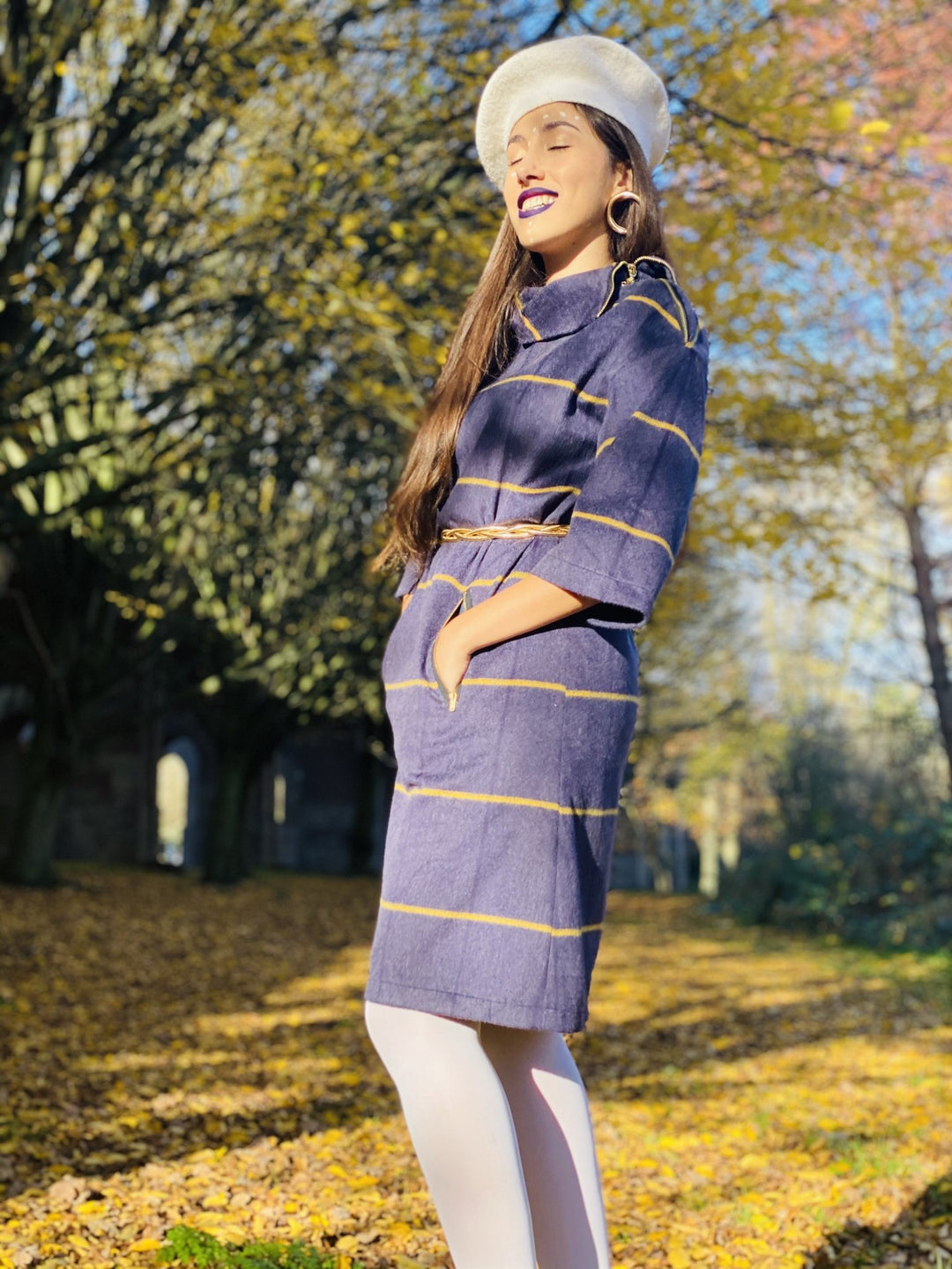 Eminence + Mustard Stripe Polo Mini Dress - One Wear Freedom 