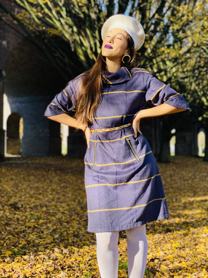 Eminence + Mustard Stripe Polo Mini Dress - One Wear Freedom 