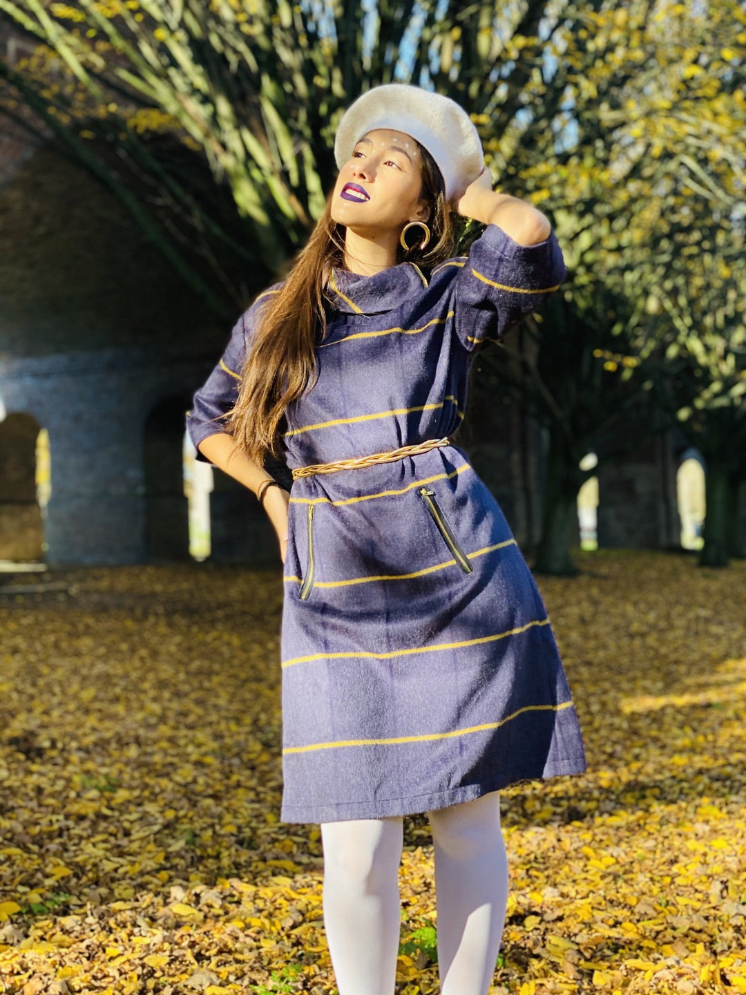 Eminence + Mustard Stripe Polo Mini Dress - One Wear Freedom 
