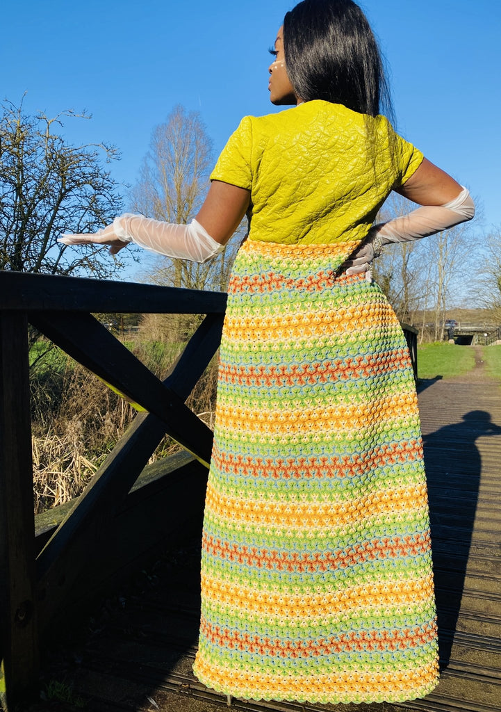 Evergreen Maxi Crochet Dress - One Wear Freedom - Back