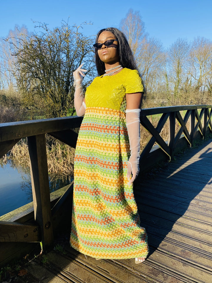 Evergreen Maxi Crochet Dress - One Wear Freedom - Front