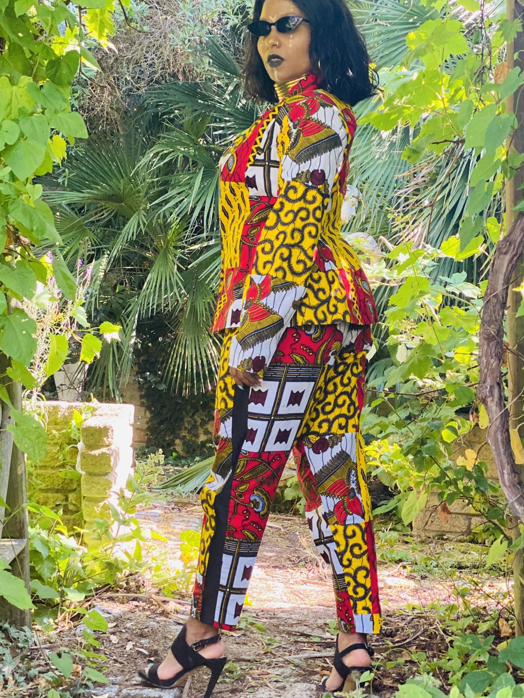 Fire + Gold Ankara Blazer + Trouser Suit - One Wear Freedom - Side 2