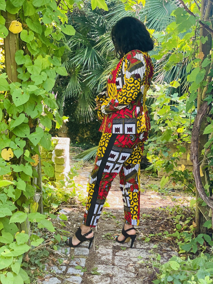Fire + Gold Ankara Blazer + Trouser Suit - One Wear Freedom - Side
