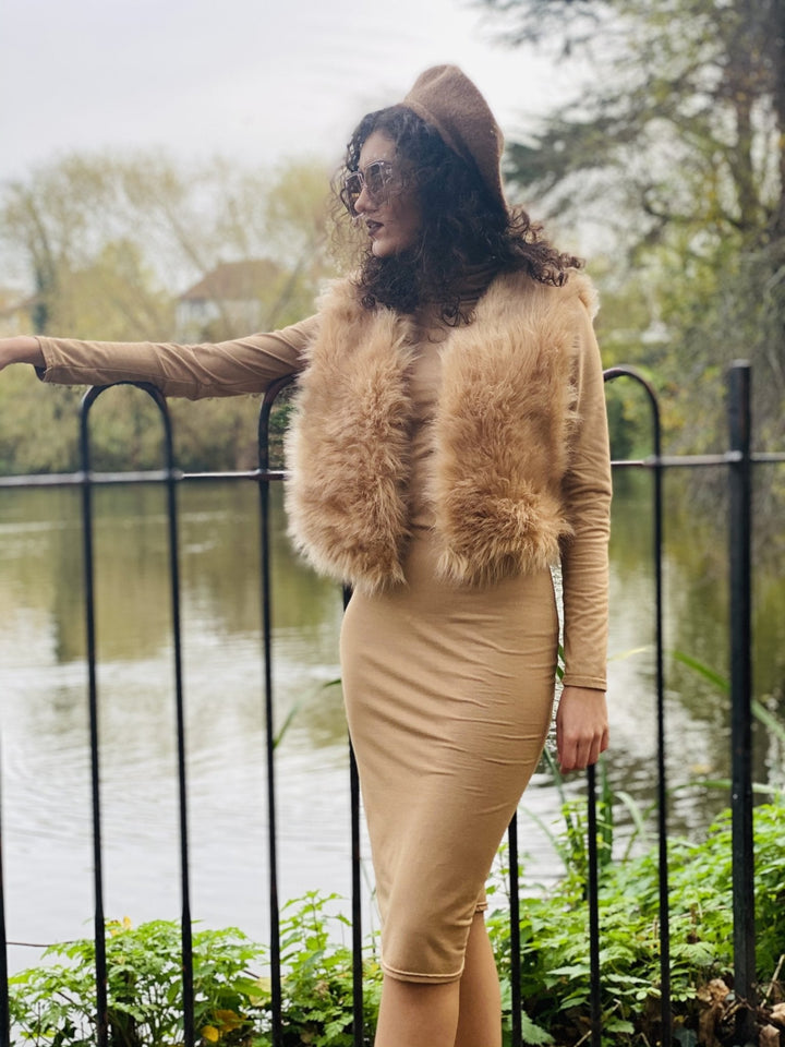 Fluffy Caramel Mini Waist Coat - One Wear Freedom 
