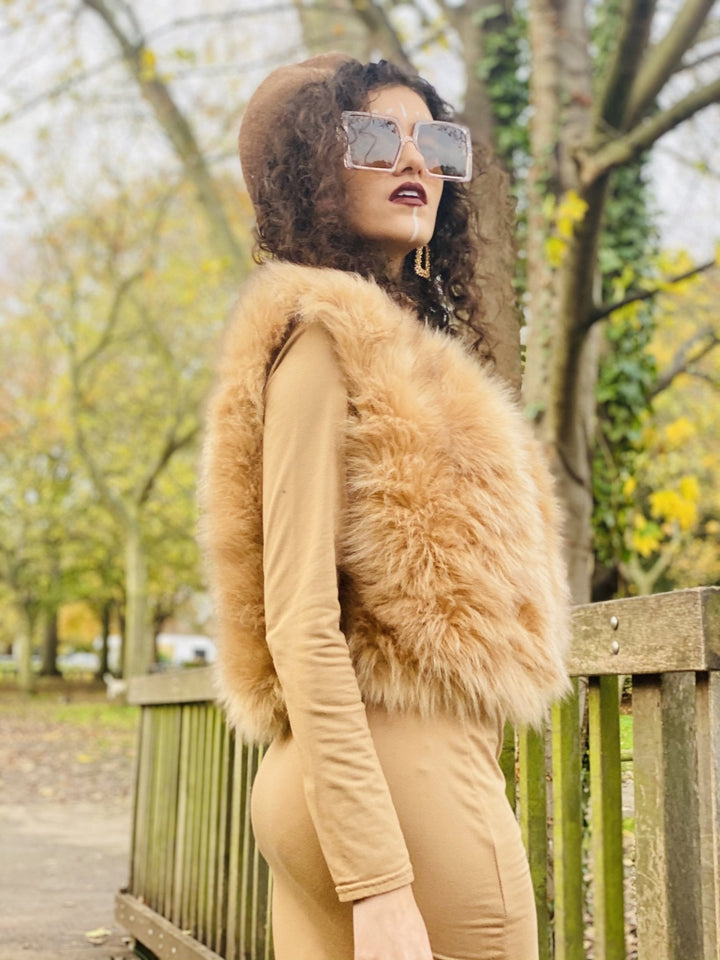 Fluffy Caramel Mini Waist Coat - One Wear Freedom 