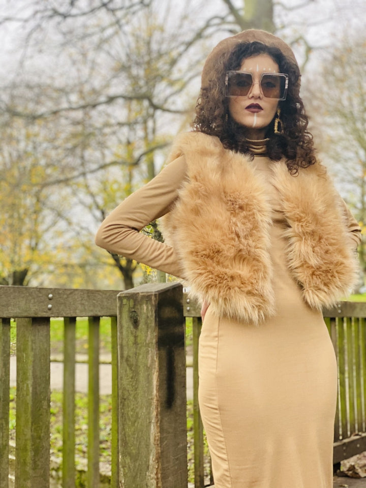 Fluffy Caramel Mini Waist Coat - One Wear Freedom 