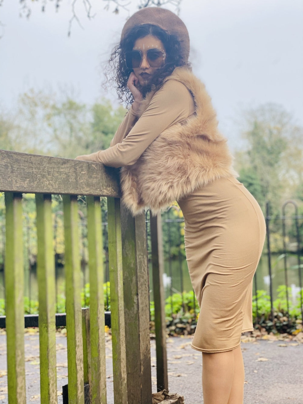 Fluffy Caramel Mini Waist Coat - One Wear Freedom #product_tags#