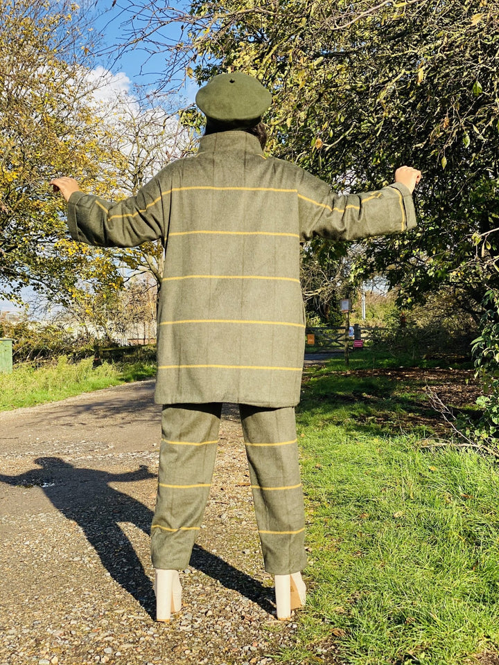 Hunter Green + Sunshine Stripe Jacket + Straight Trouser Suit - One Wear Freedom 
