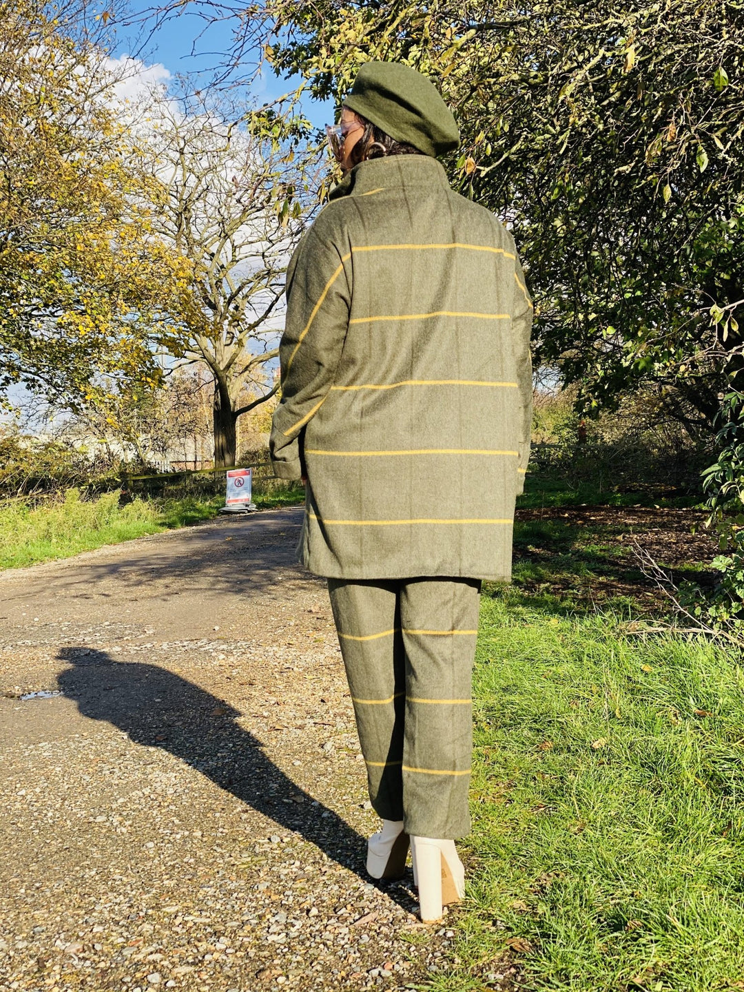 Hunter Green + Sunshine Stripe Jacket + Straight Trouser Suit - One Wear Freedom 