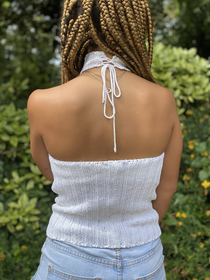 Imperial Knit Halter Neck Top - One Wear Freedom - Back Zoom