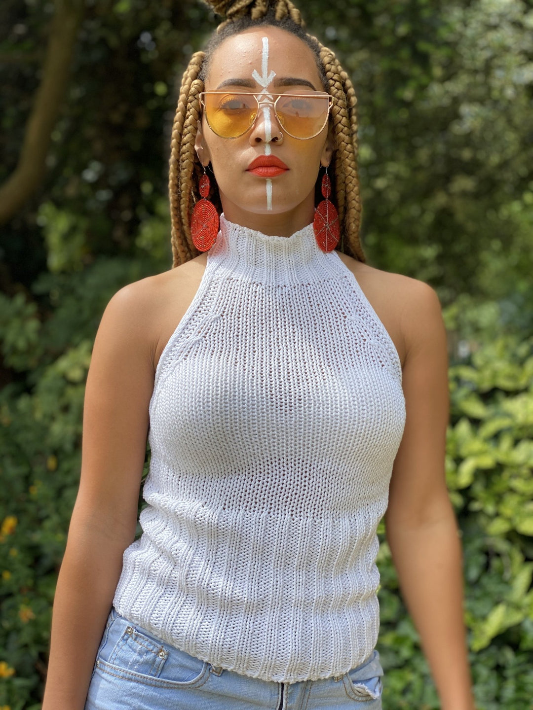 Imperial Knit Halter Neck Top - One Wear Freedom - Front Zoom