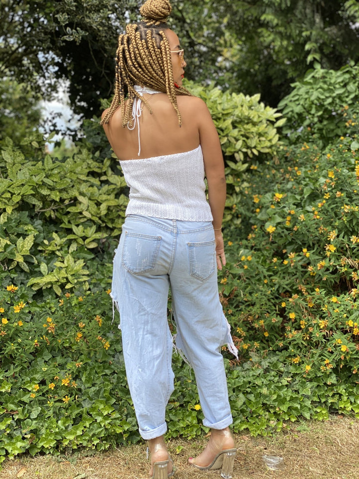 Imperial Knit Halter Neck Top - One Wear Freedom - Back