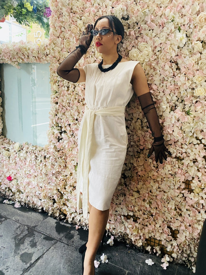 Imperial Moonflower Square Dress + Tie - One Wear Freedom - Front