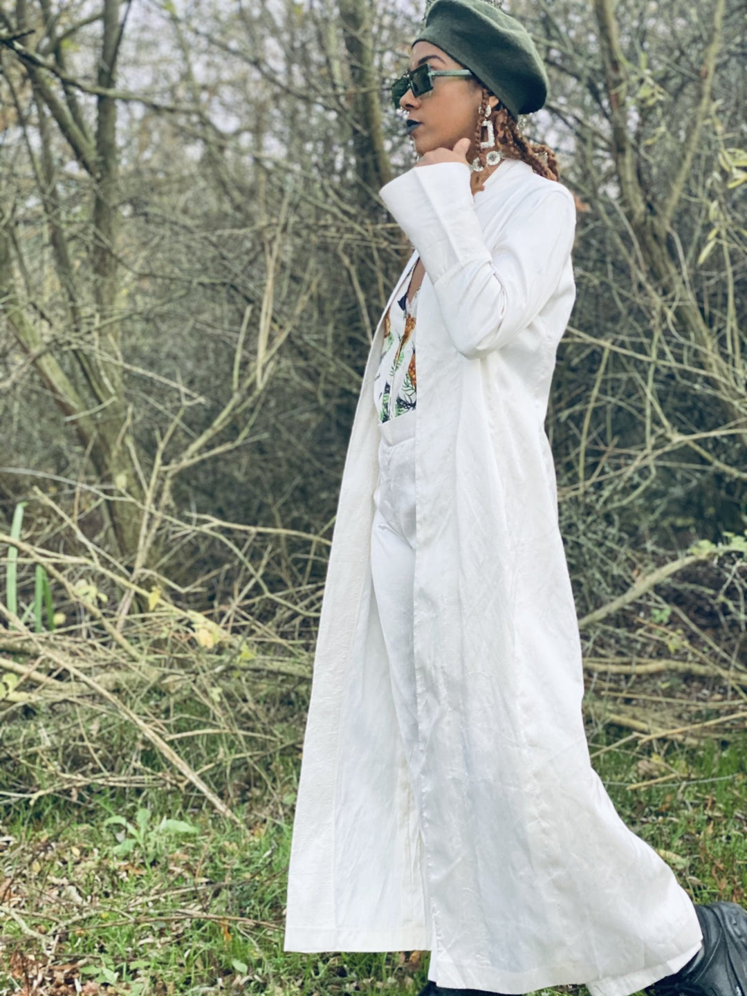 Ivory Bombyx Mori Maxi Jacket + Trouser Suit - One Wear Freedom 