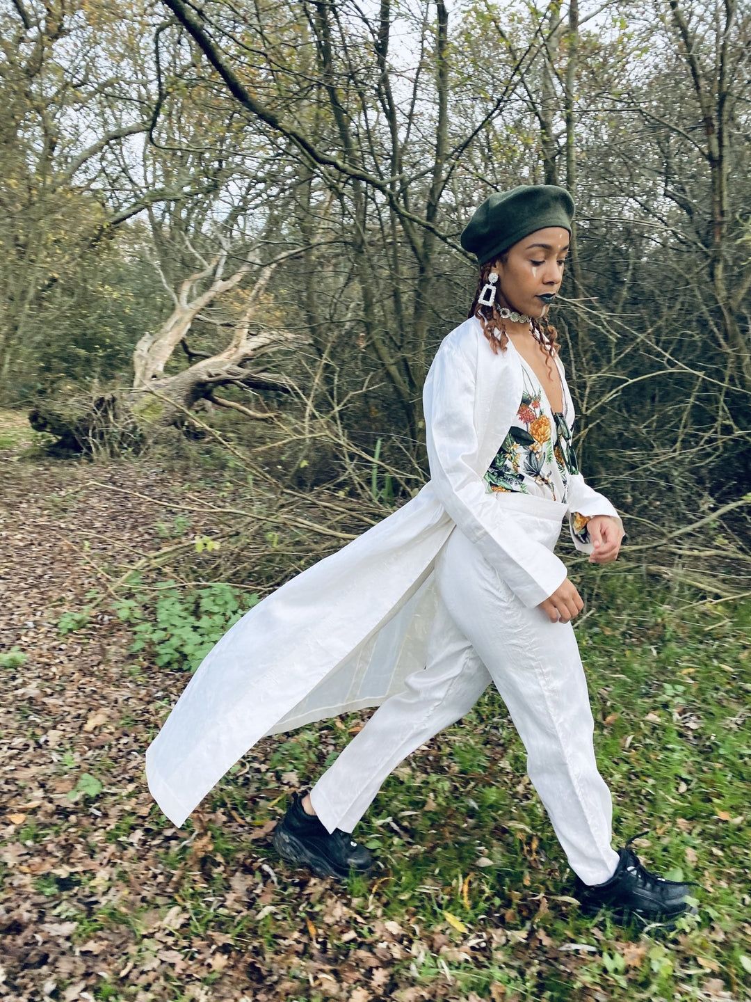 Ivory Bombyx Mori Maxi Jacket + Trouser Suit - One Wear Freedom 
