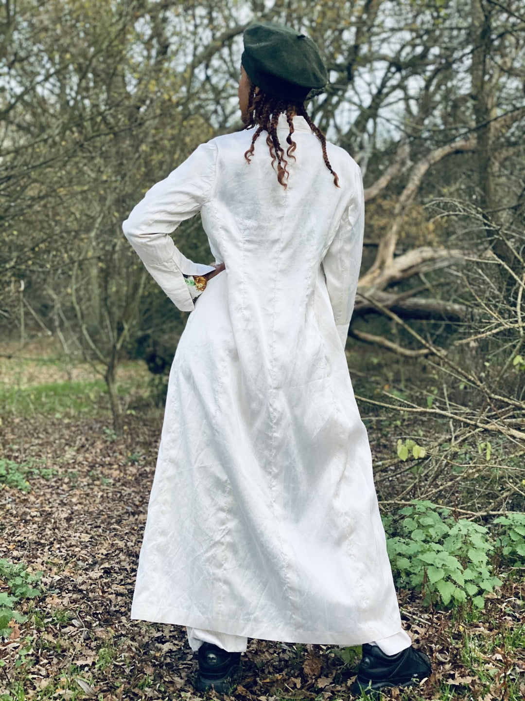 Ivory Bombyx Mori Maxi Jacket + Trouser Suit - One Wear Freedom 