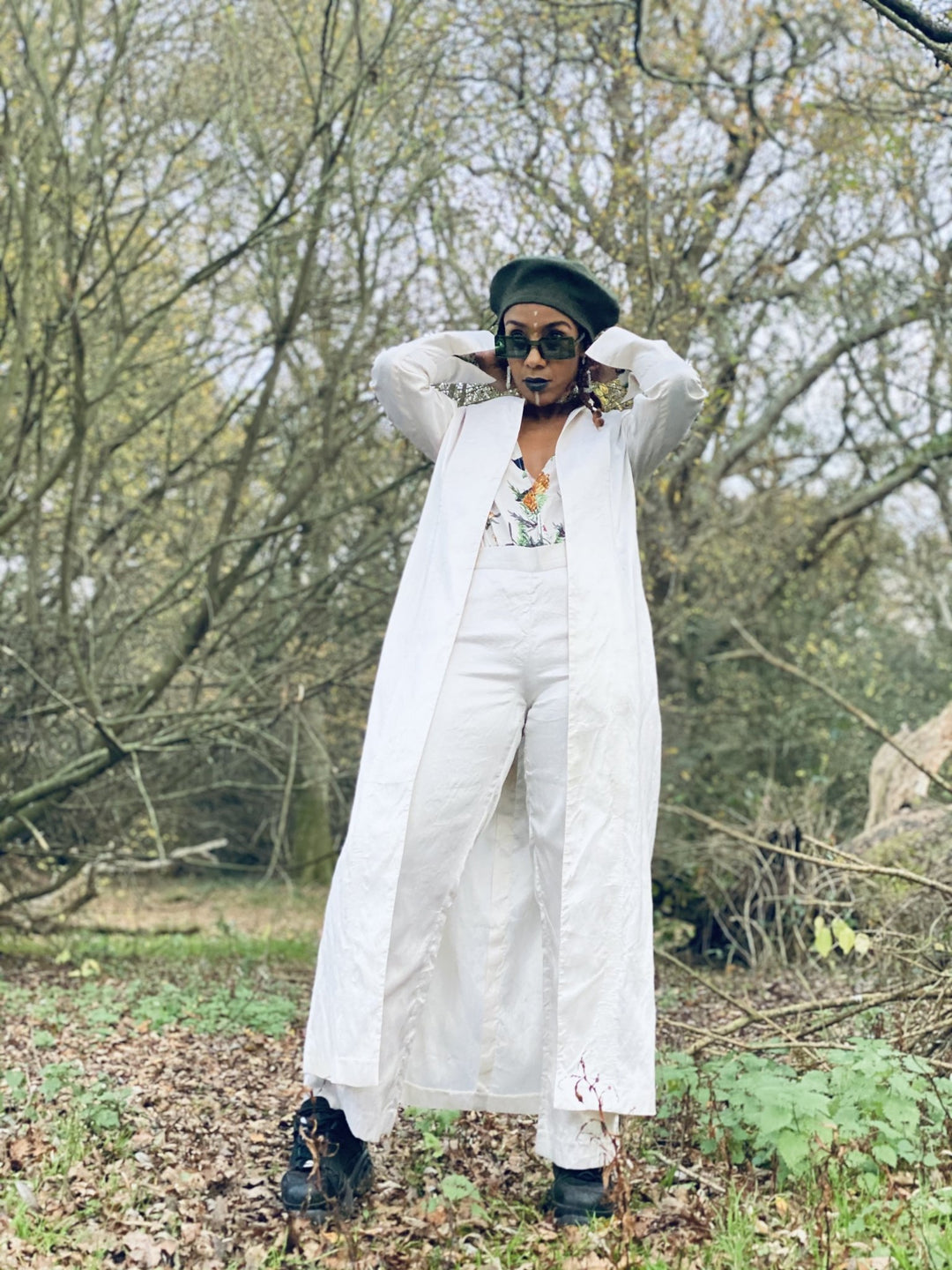 Ivory Bombyx Mori Maxi Jacket + Trouser Suit - One Wear Freedom 
