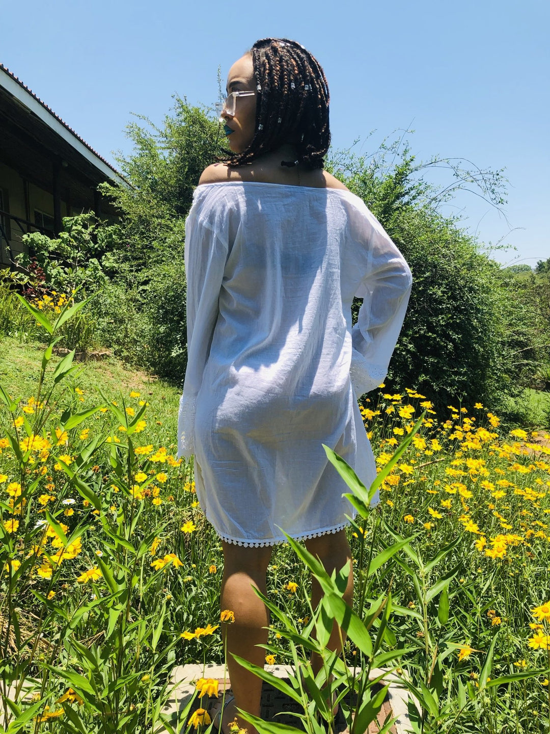 Jasmine Bardot Crochet Tunic - One Wear Freedom - Back