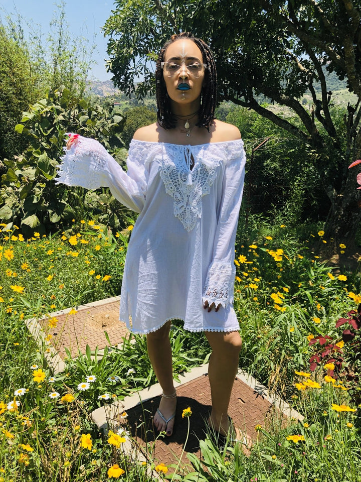 Jasmine Bardot Crochet Tunic - One Wear Freedom - Front Main