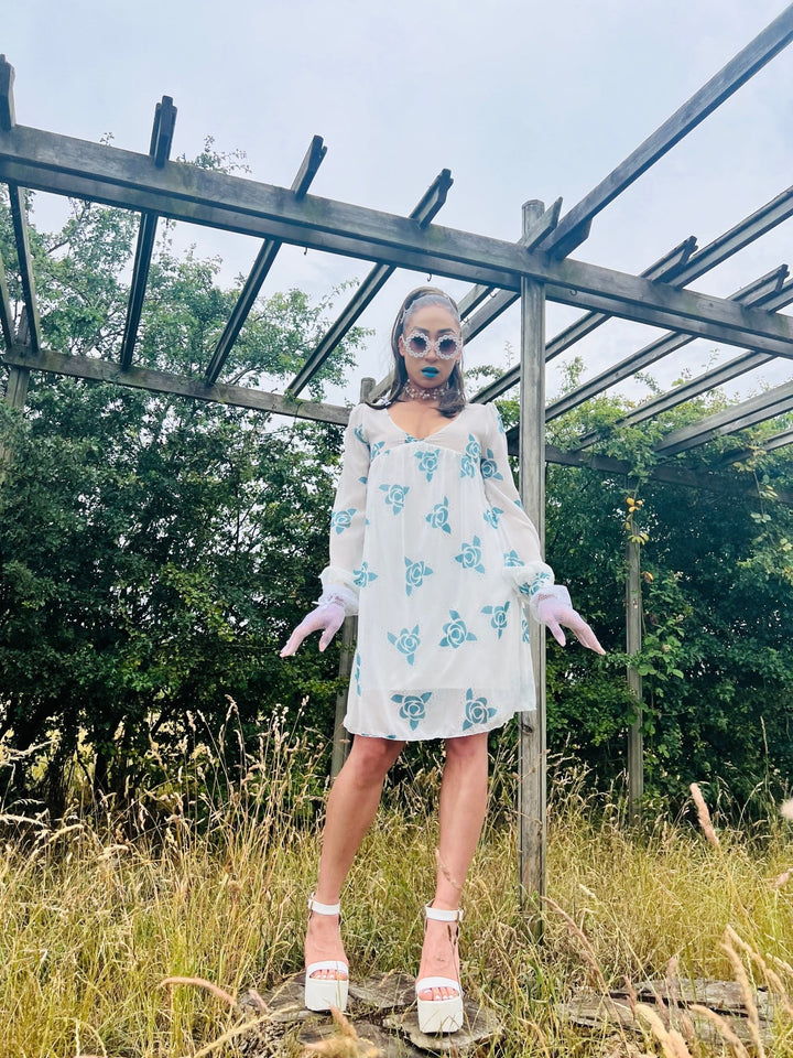 Jasmine Blue Rose Dress - One Wear Freedom 