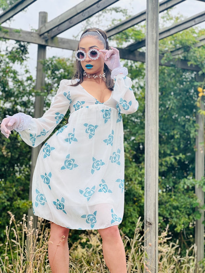 Jasmine Blue Rose Dress - One Wear Freedom 