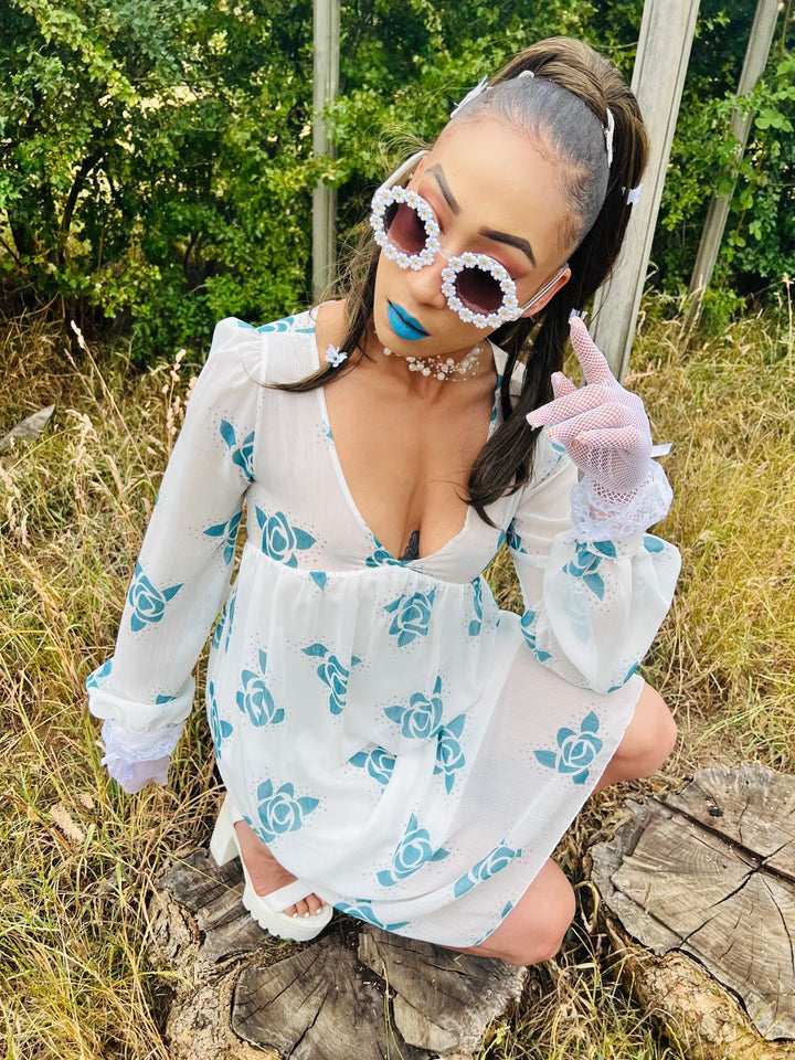 Jasmine Blue Rose Dress - One Wear Freedom 